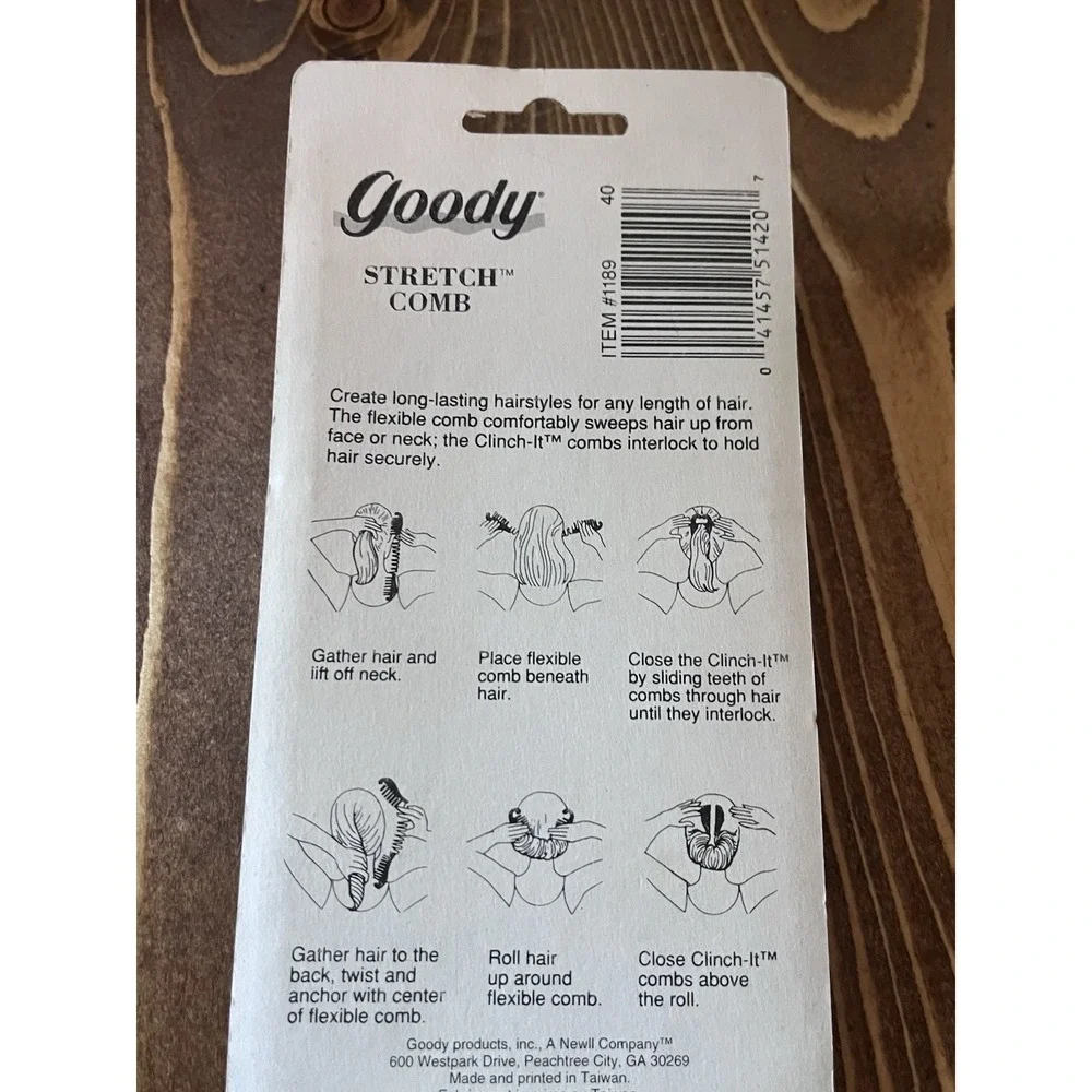 VTG Goody TZERS Hair Cincher Banana Stretch Comb Holder Tortoise Shell Y2K 1997